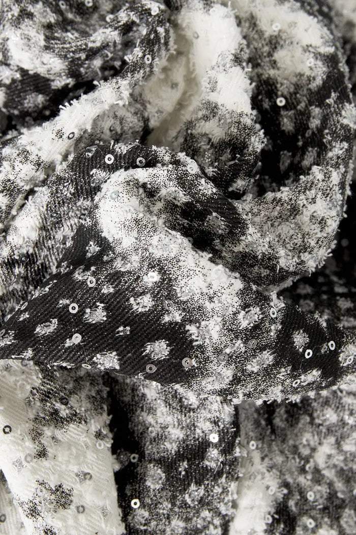 Coat  vlekken met glitters - zwart en wit