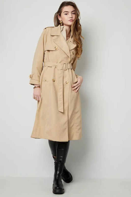 Lange basic trenchcoat - beige