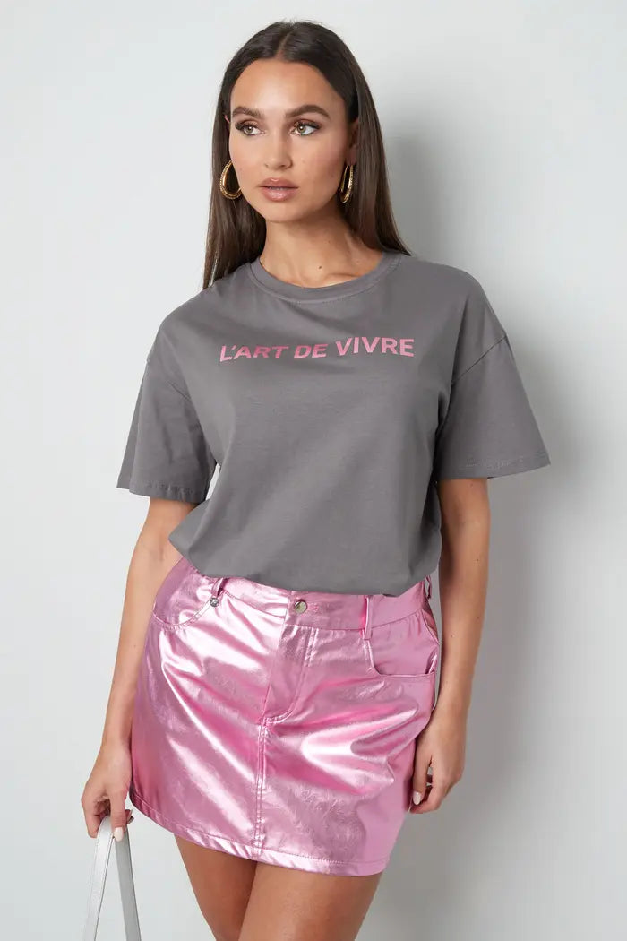 T-shirt L art de vivre - Grey and Rose