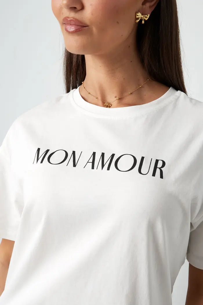 T-shirt mon amour - Wit