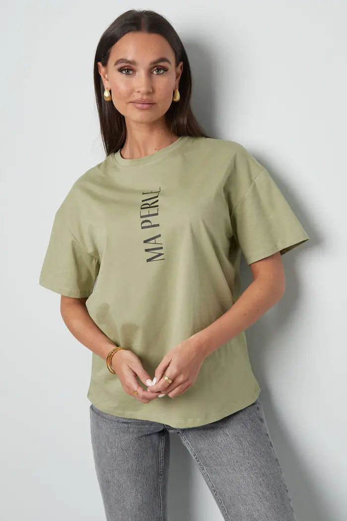 T-shirt ma perle - Groen