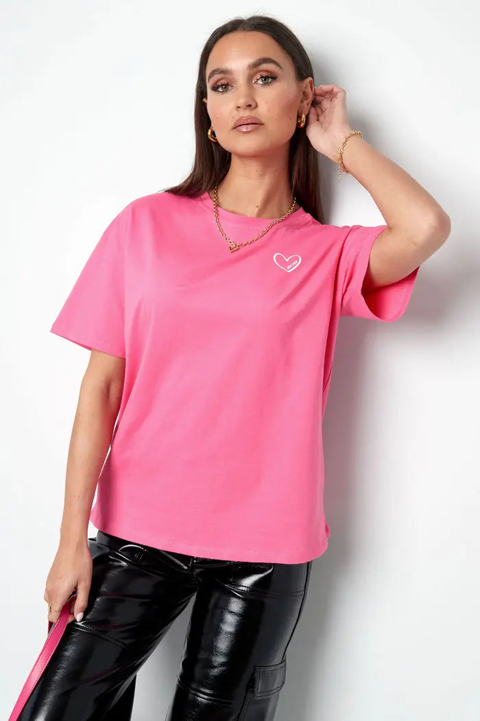 T-shirt mon cheri - Fuchsia