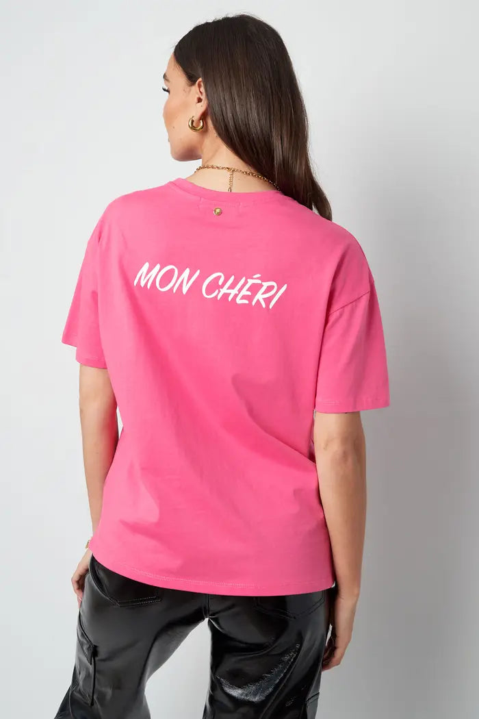 T-shirt mon cheri - Fuchsia