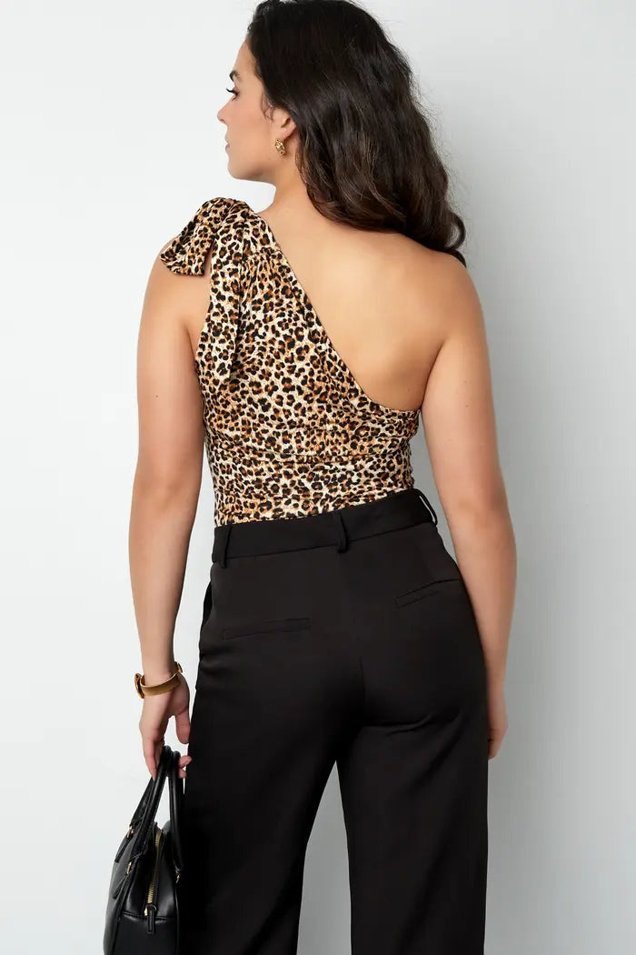 One shoulder panterprint body - bruin