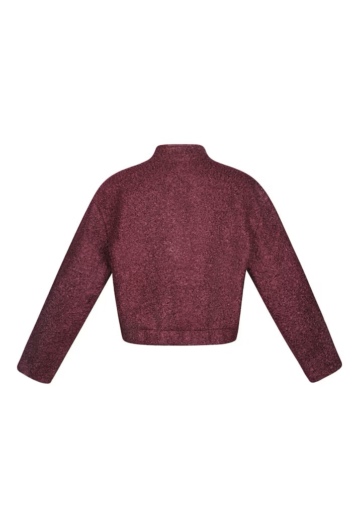 Boucle bomber jas - Rood