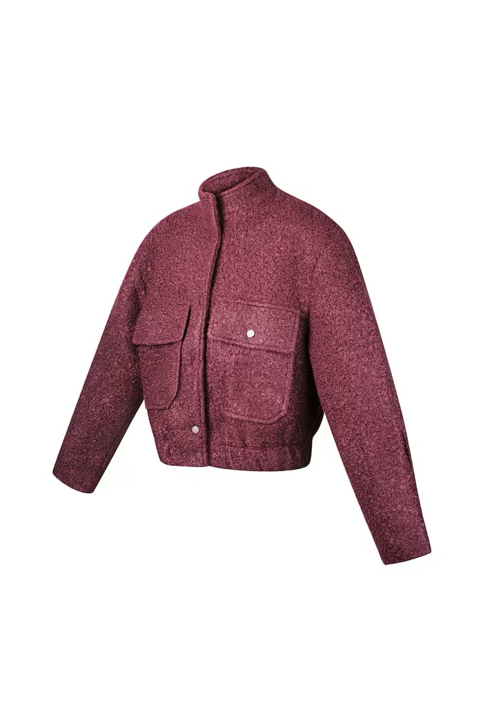 Boucle bomber jas - Rood