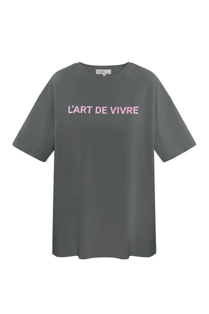 T-shirt L art de vivre - Grey and Rose