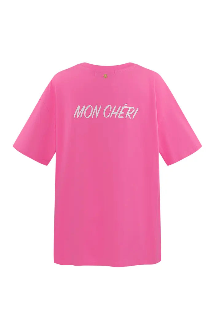 T-shirt mon cheri - Fuchsia