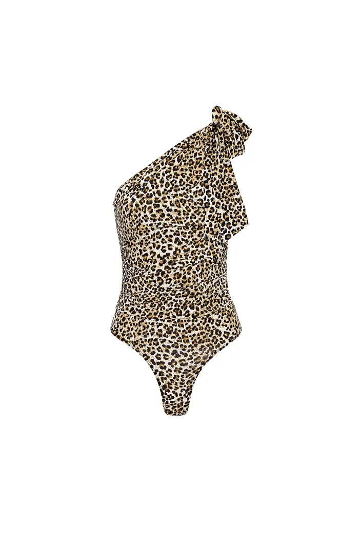 One shoulder panterprint body - bruin